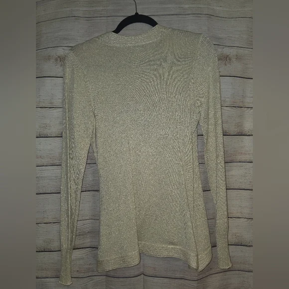 Gold Shimmer Wrap Sweater - Picture 4 of 6